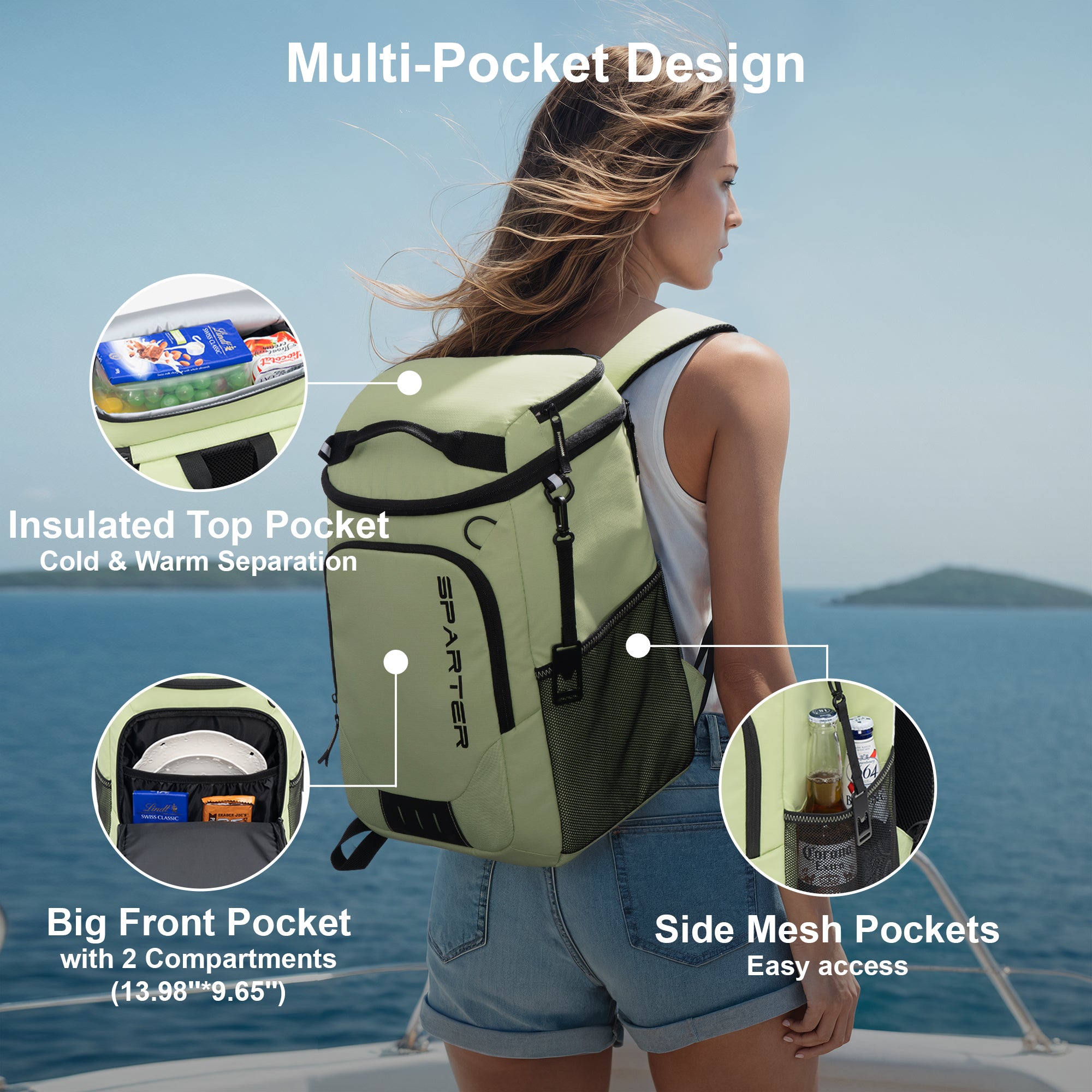 Sparter Backpack Cooler Insulated Leak Proof 30 Cans