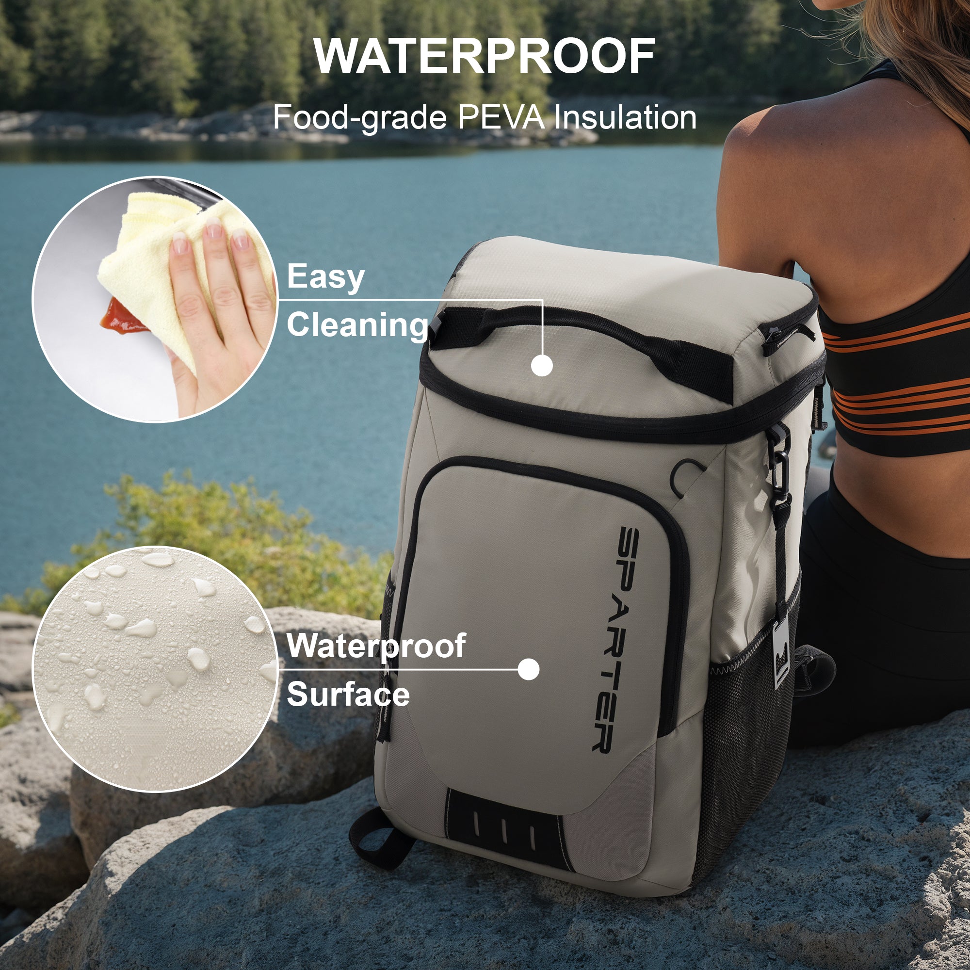 Sparter Backpack Cooler Insulated Leak Proof 30 Cans