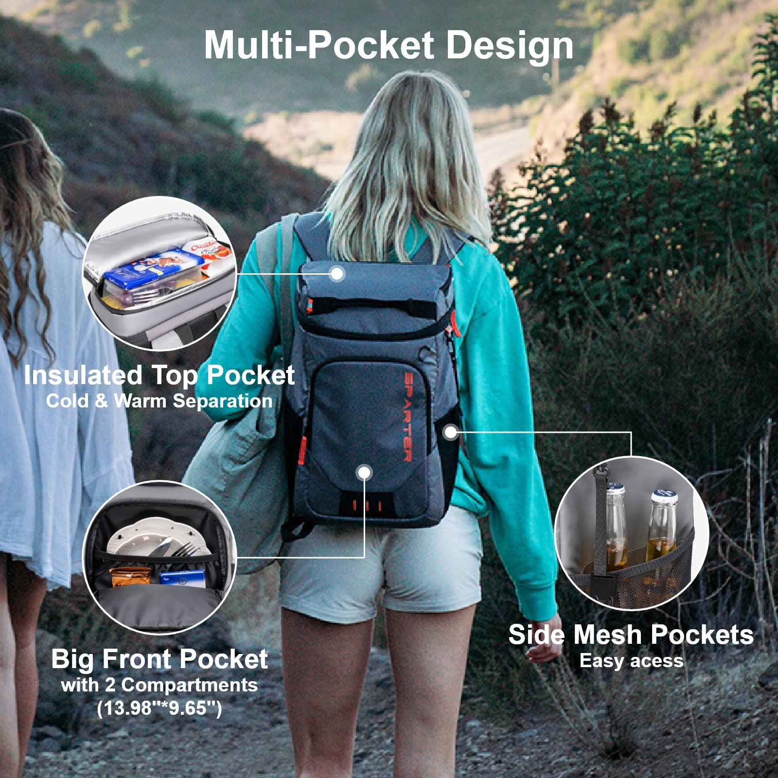 Sparter Backpack Cooler Insulated Leak Proof 30 Cans