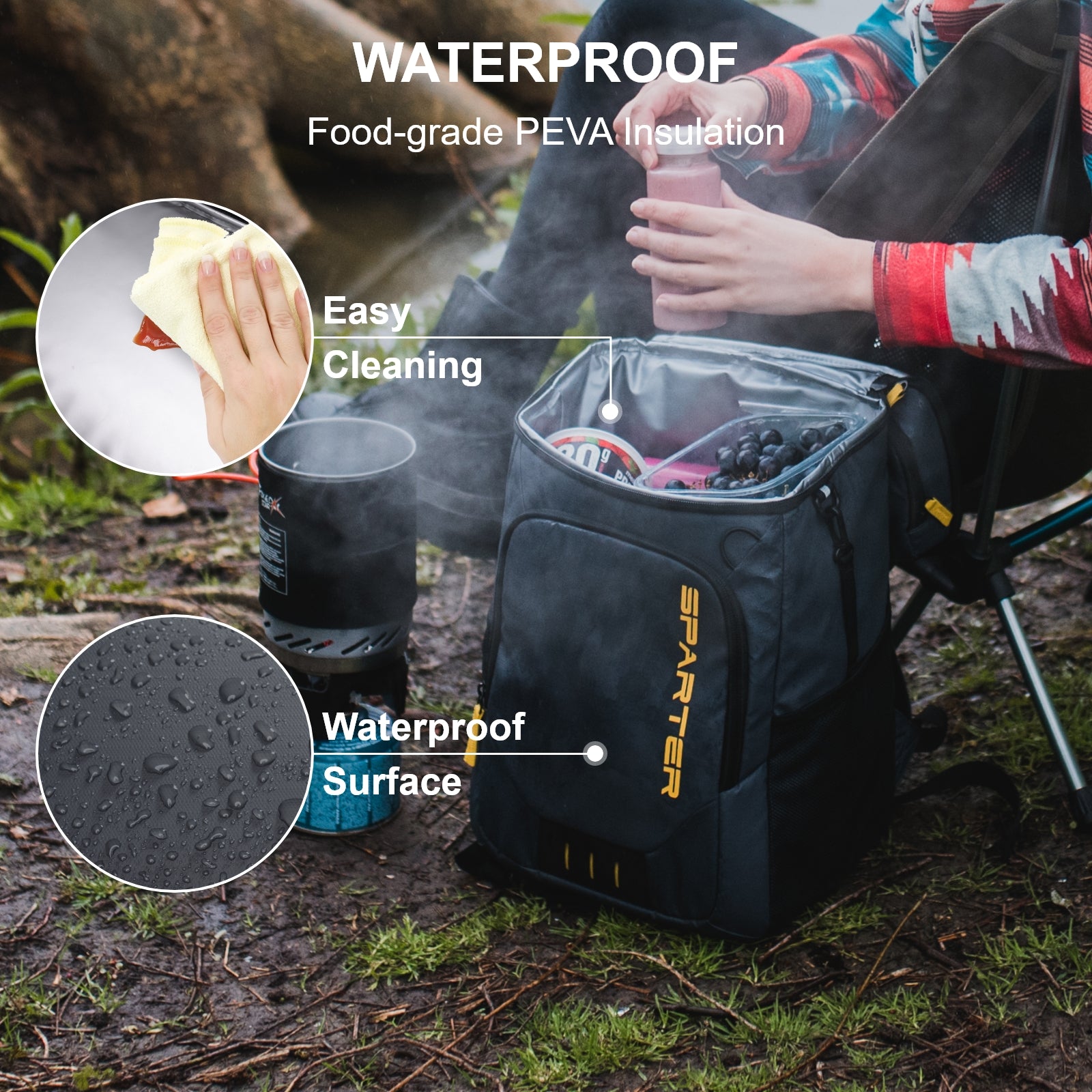 Sparter Backpack Cooler Insulated Leak Proof 30 Cans