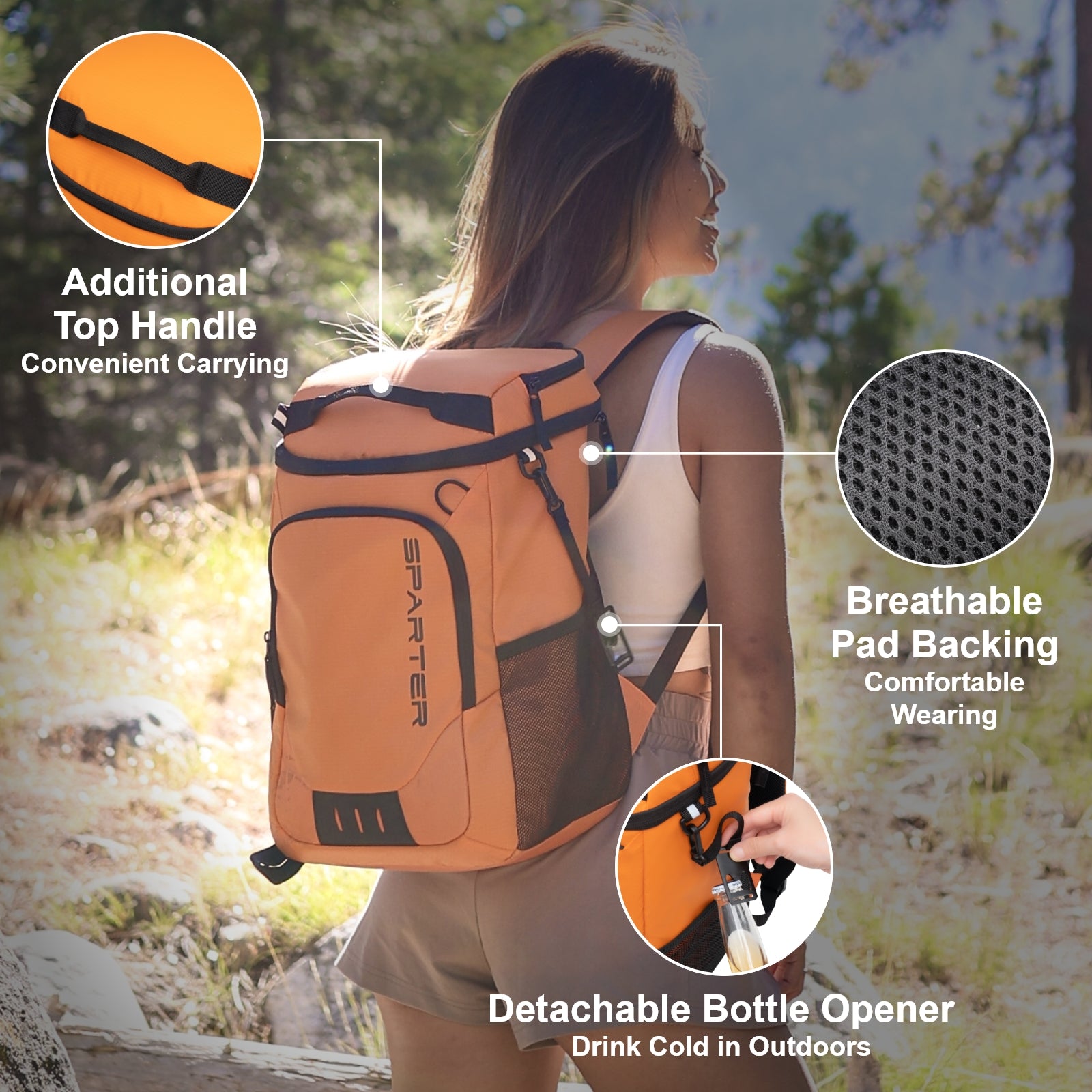 Sparter Backpack Cooler Insulated Leak Proof 30 Cans